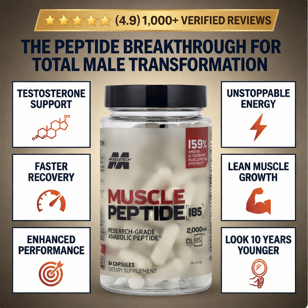 MUSCLE PEPTIDE 185 SUPPLEMENTS BUILD LEAN MUSCLE 3X FASTER