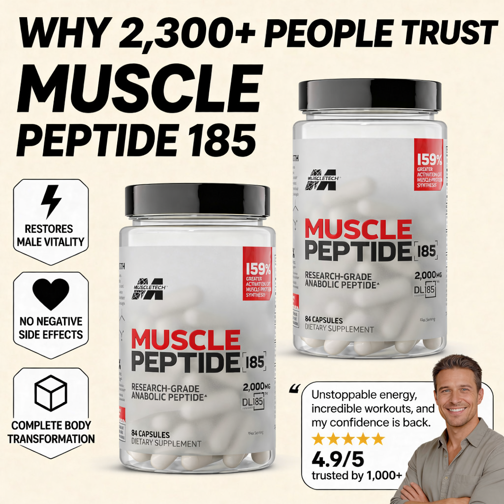 MUSCLE PEPTIDE 185 SUPPLEMENTS BUILD LEAN MUSCLE 3X FASTER