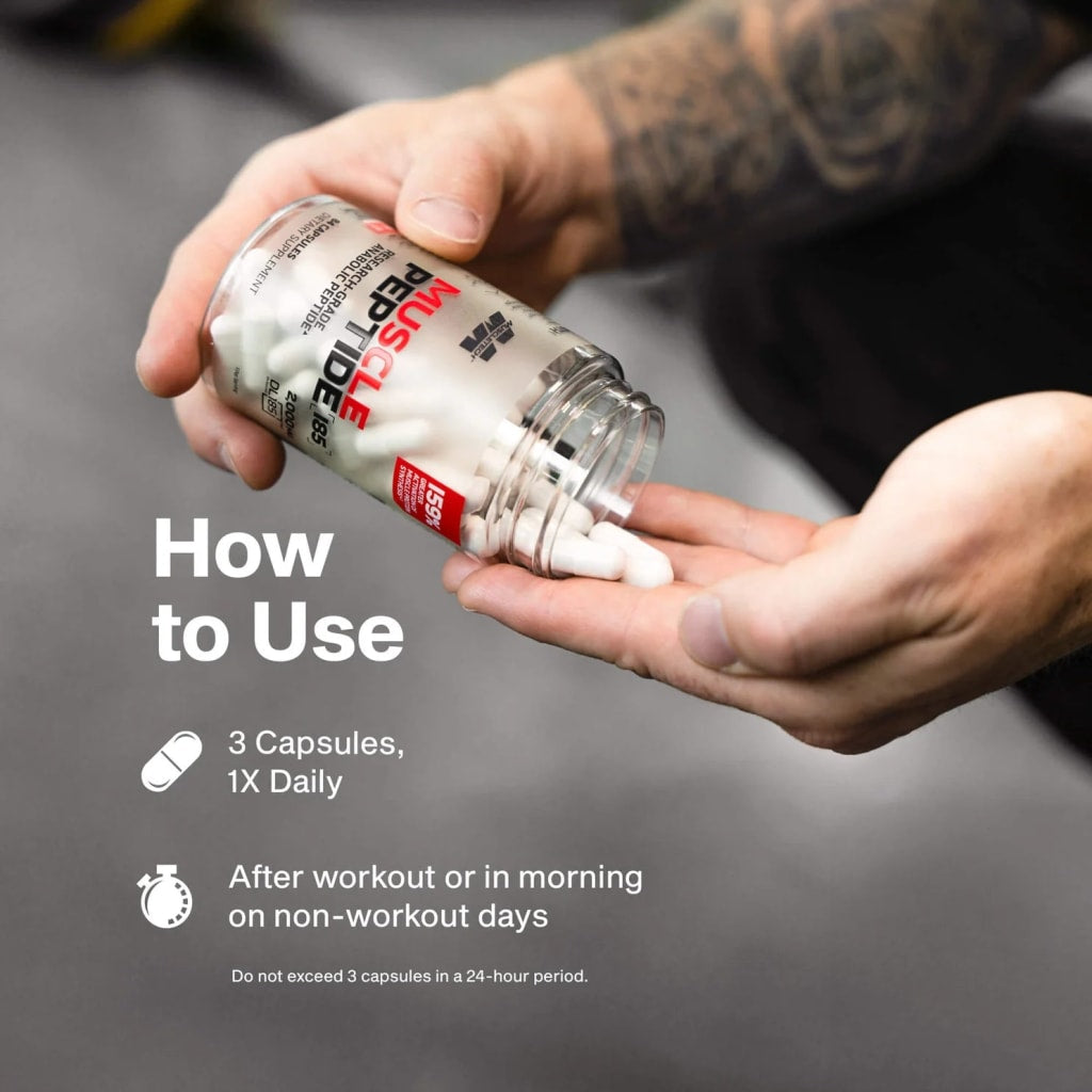 MUSCLE PEPTIDE 185 SUPPLEMENTS BUILD LEAN MUSCLE 3X FASTER