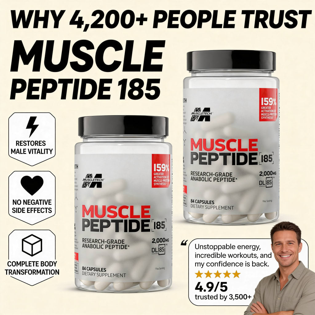 MUSCLE PEPTIDE 185 SUPPLEMENTS BUILD LEAN MUSCLE 3X FASTER