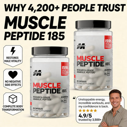 MUSCLE PEPTIDE 185 SUPPLEMENTS BUILD LEAN MUSCLE 3X FASTER