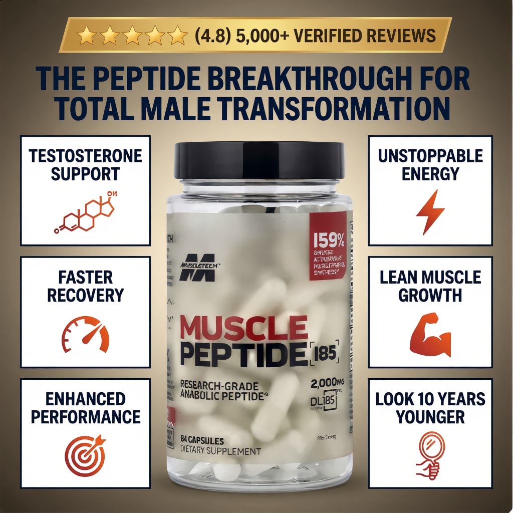 MUSCLE PEPTIDE 185 SUPPLEMENTS BUILD LEAN MUSCLE 3X FASTER