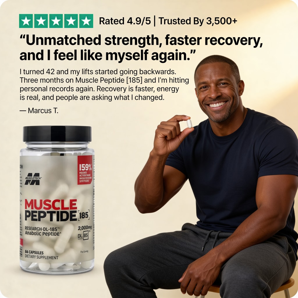 MUSCLE PEPTIDE 185 SUPPLEMENTS BUILD LEAN MUSCLE 3X FASTER