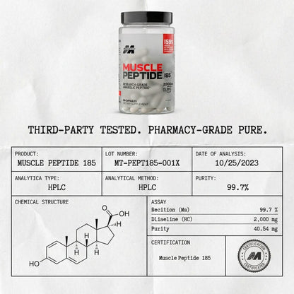 MUSCLE PEPTIDE 185 SUPPLEMENTS BUILD LEAN MUSCLE 3X FASTER